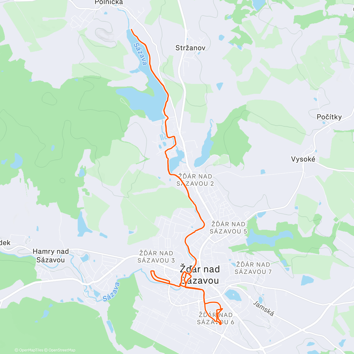 Map of the activity, Morning Run