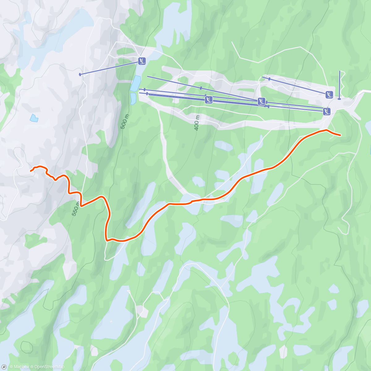 Map of the activity, Nedatt Randotur Vassfjellet