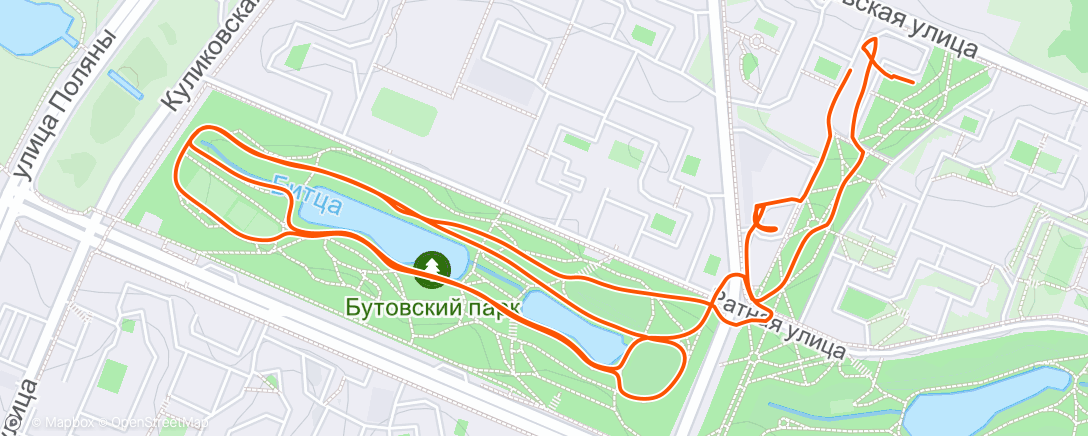 Map of the activity, Полуденная ходьба