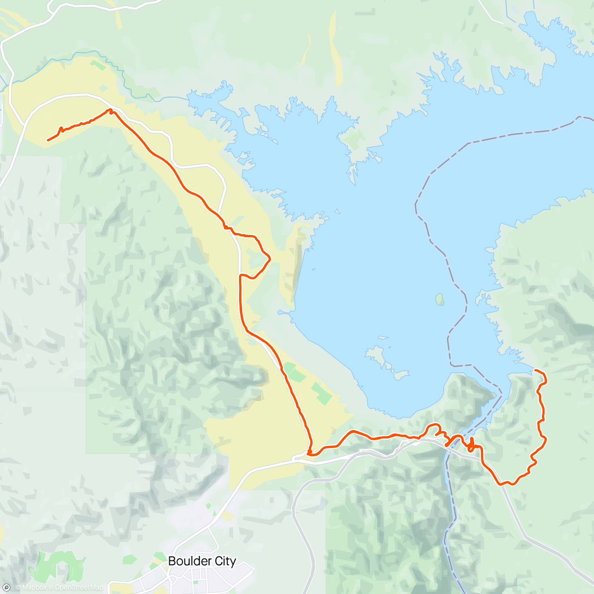 Map of the activity, NAB Hoover Dam Gravel Ride