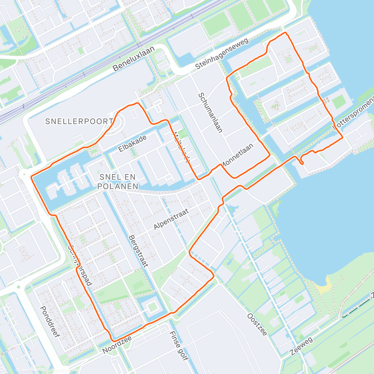 Map of the activity, Avondwandeling