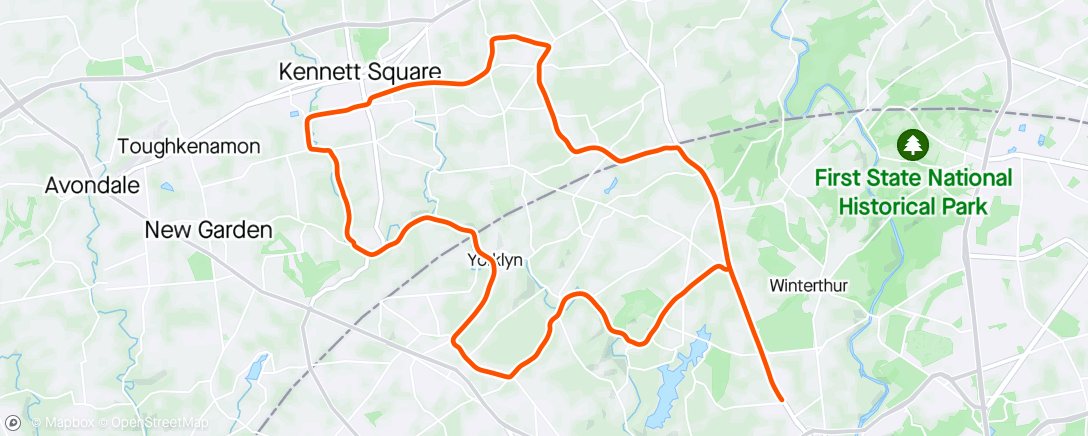 Map of the activity, Tuesday Night Ride