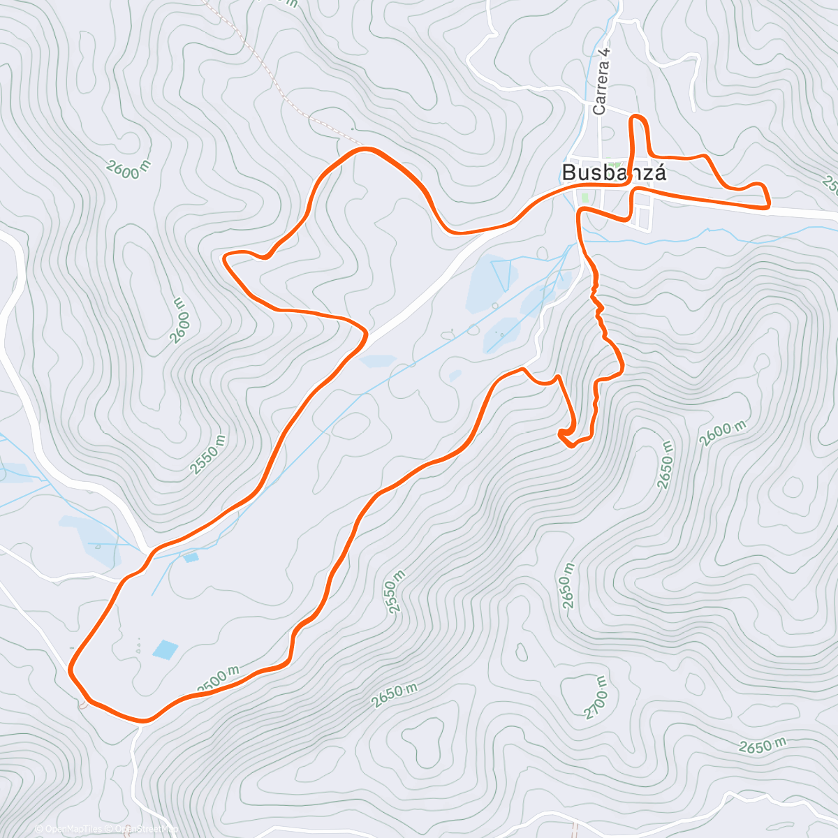 Map of the activity, Bicicleta a la hora del almuerzo