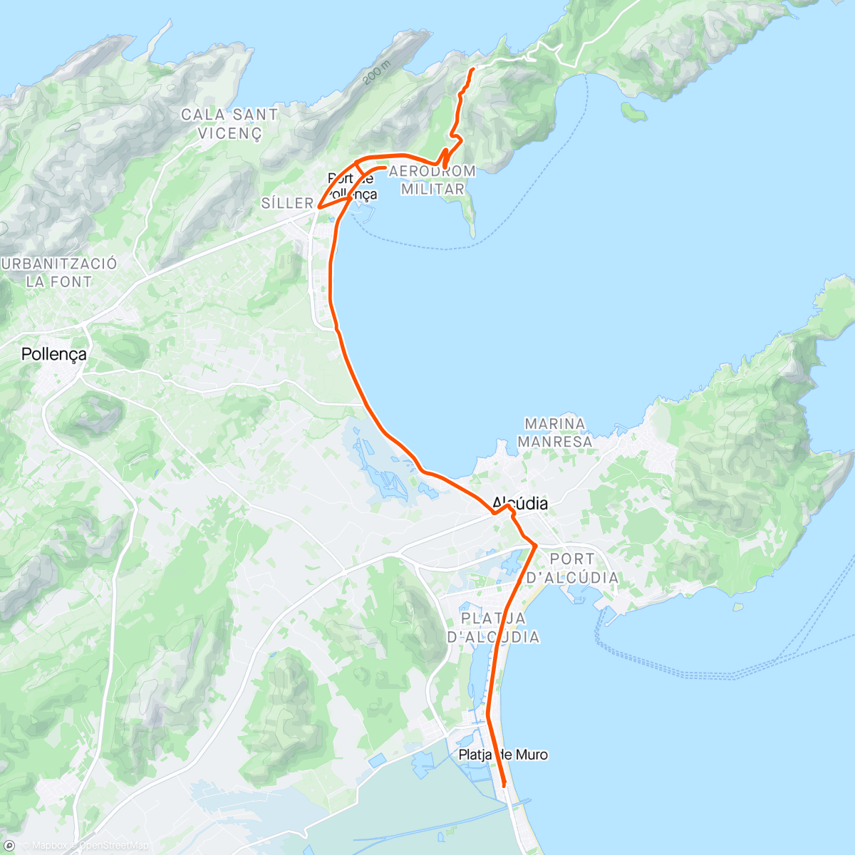 Map of the activity, Majorca uploading (no Elevation ) recovery
