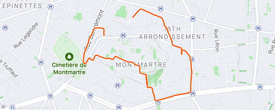 アクティビティ「Afternoon Run avec momo」の地図