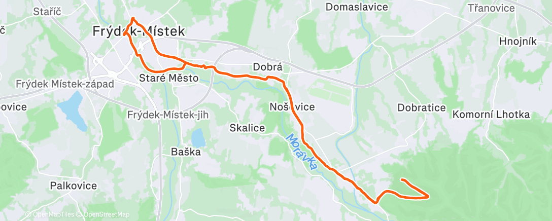 Map of the activity, Afternoon Mountain Bike Ride