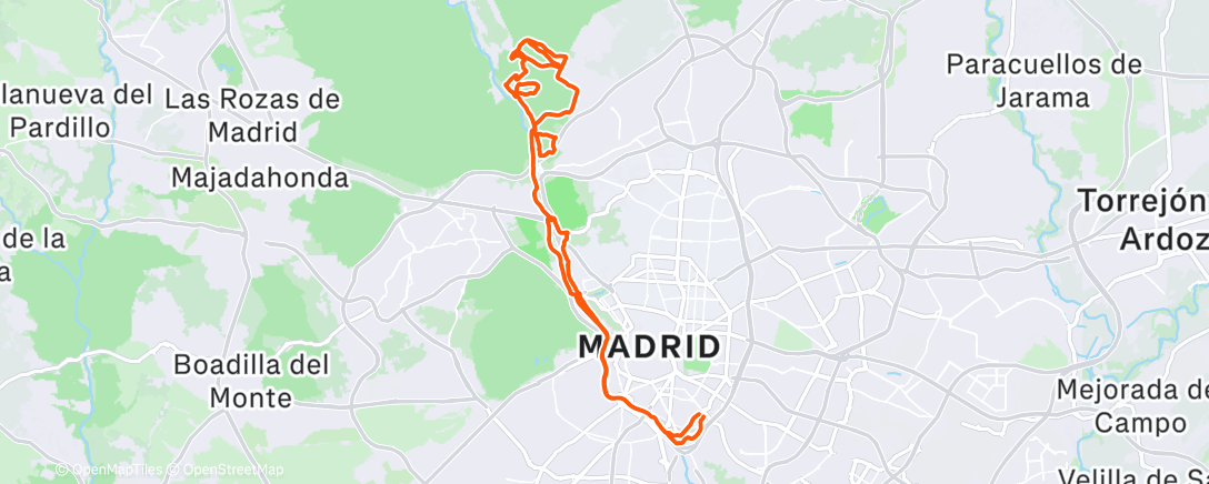 Mapa de la actividad (Roscón levando y en el Pardo disfrutando)