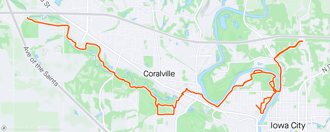 Map of the activity, Chill ride with Olivia