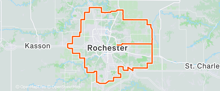 Route map for Tour de Rochester - Gravel