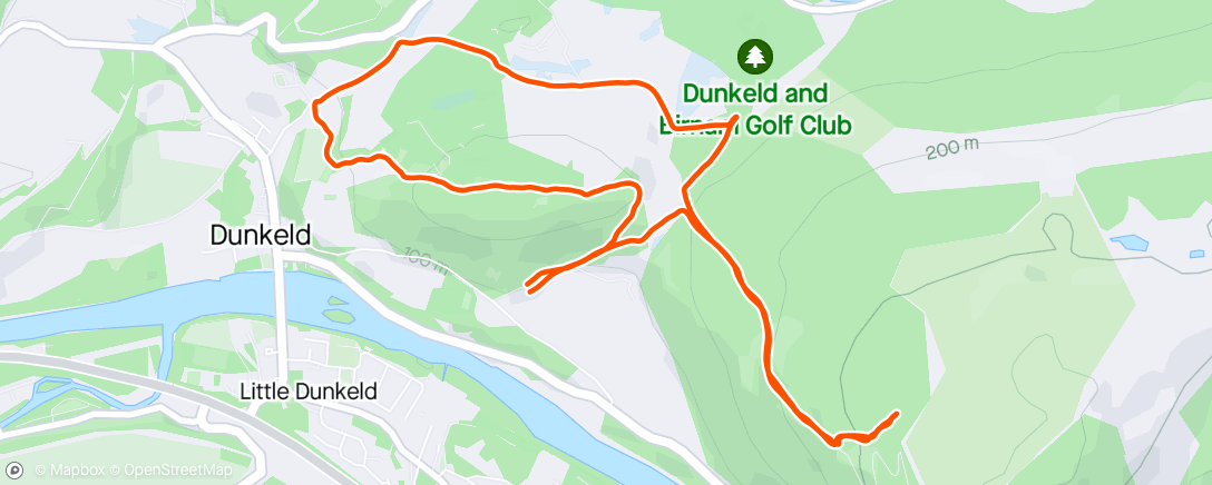 Map of the activity, Newtyle Hill Race