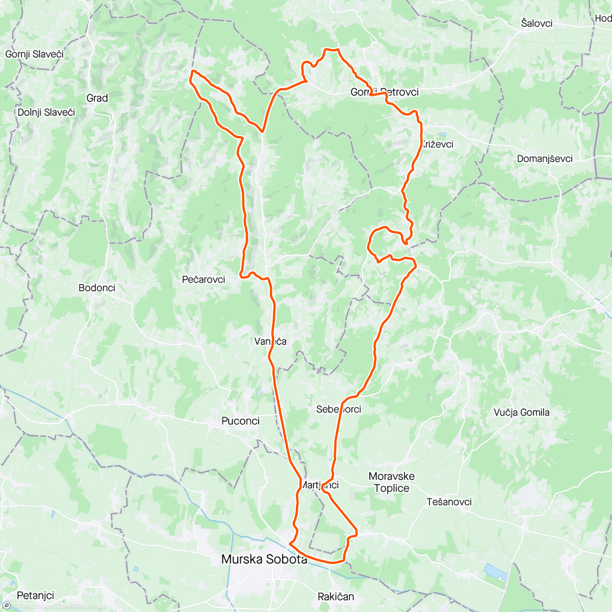 Mapa da atividade, Afternoon Ride