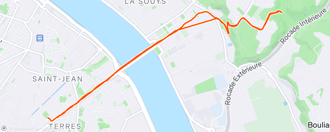 Map of the activity, Course à pied en soirée