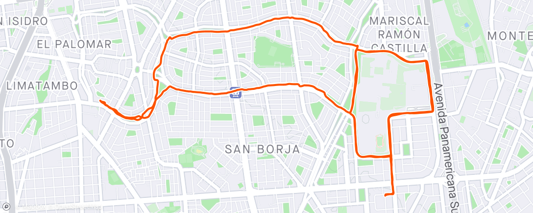 Karte der Aktivität „Vuelta ciclística por la tarde”