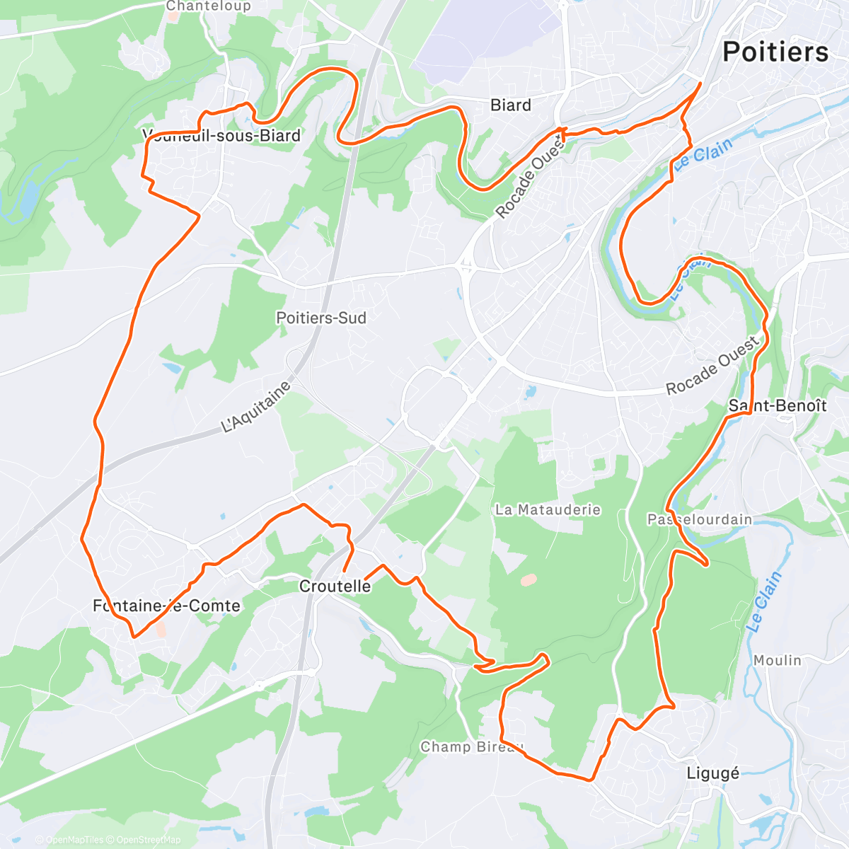 Map of the activity, Morning Trail Run