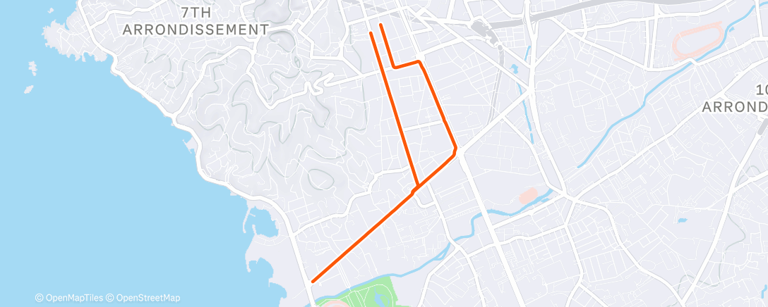 Map of the activity, Course à pied dans l'après-midi
