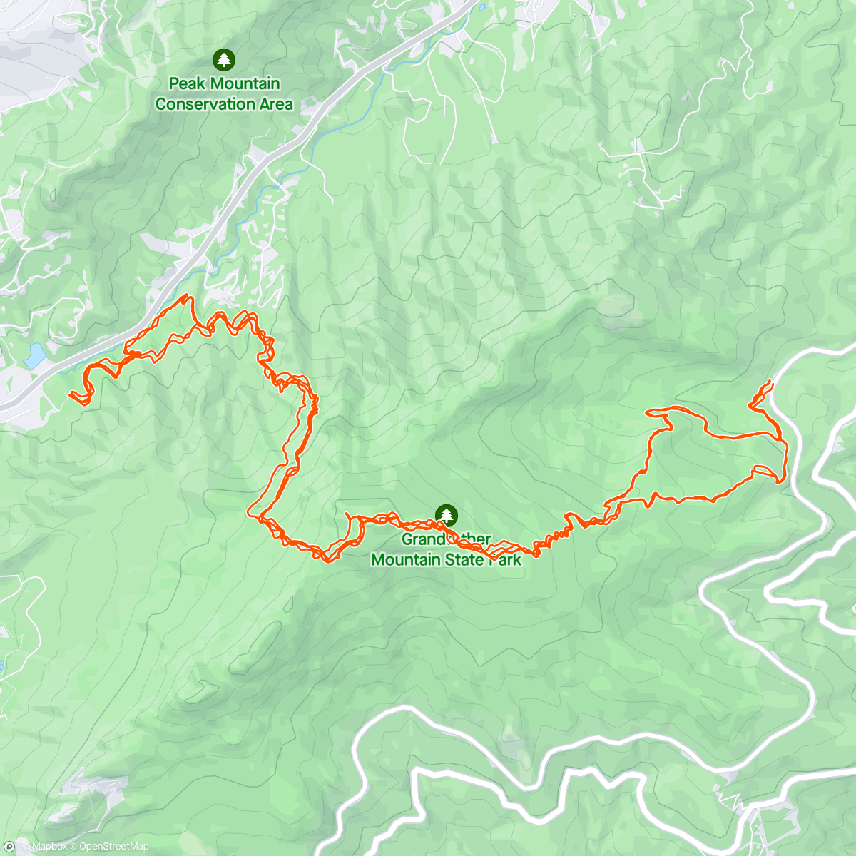 Map of the activity, Grandfather Mountain Marathon