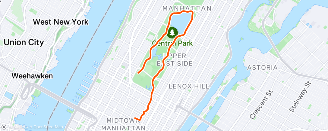 Map of the activity, Central Park 🏃