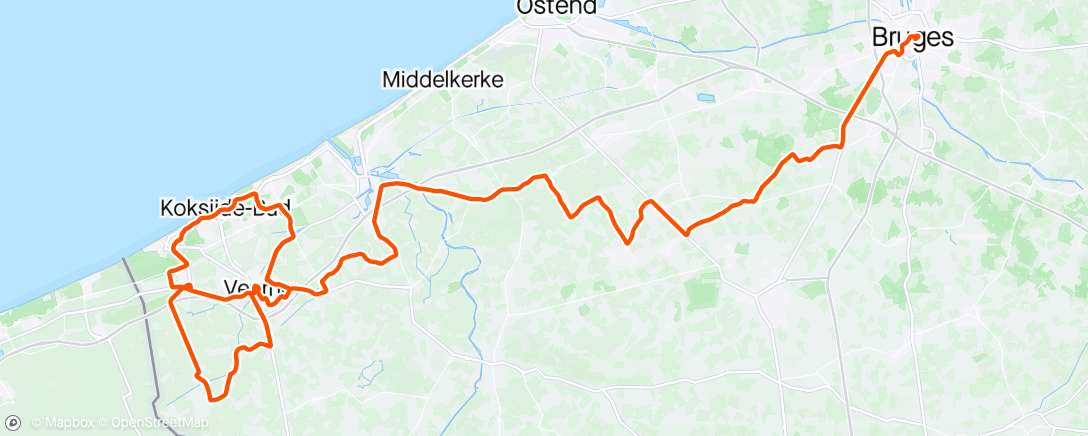Map of the activity, Brugge - De Panne