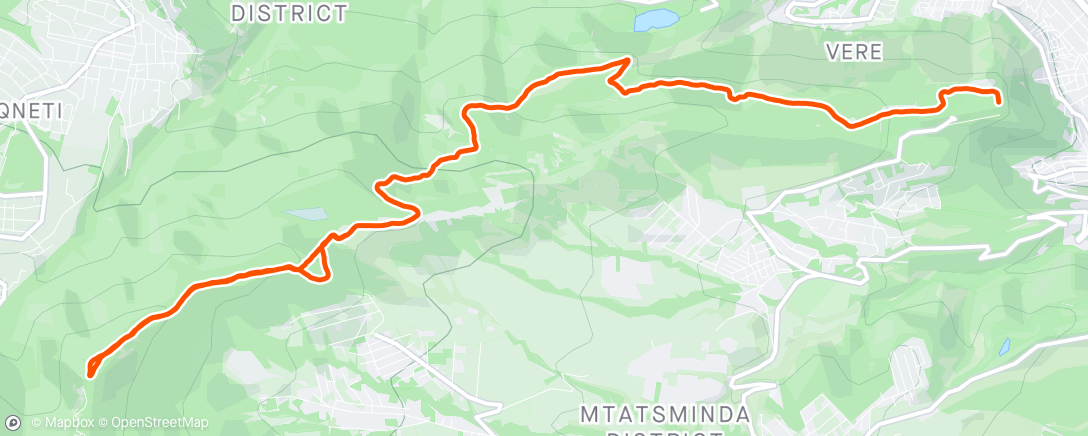Map of the activity, Tbilisi Adventure run 19 km