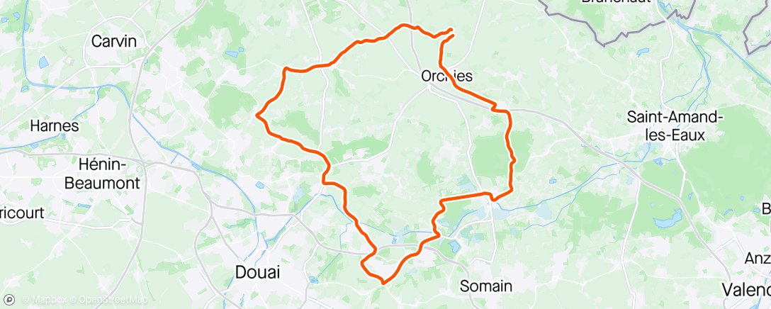Map of the activity, Sortie Post-Marathon avec le Flandrien
