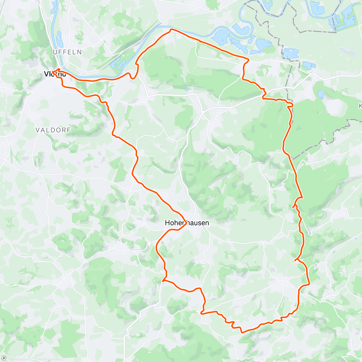 Map of the activity, Op de krakkemikkige MTB met zwager en vriend van hem, door de heuvelachtige bossen met veel bospaden, gravelpaden, blubber, erc.