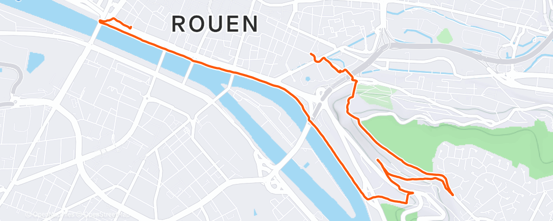 Map of the activity, Course à pied dans l'après-midi