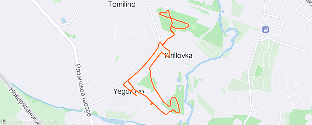 Map of the activity, Evening Run