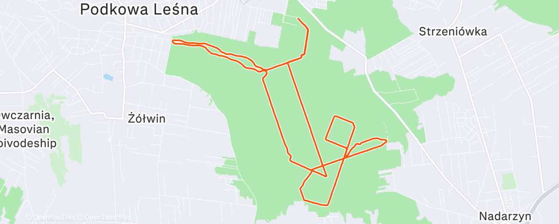 Map of the activity, 🟢 Easy Run 🐺 ♥️127/138