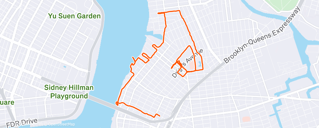 Map of the activity, Afternoon Run