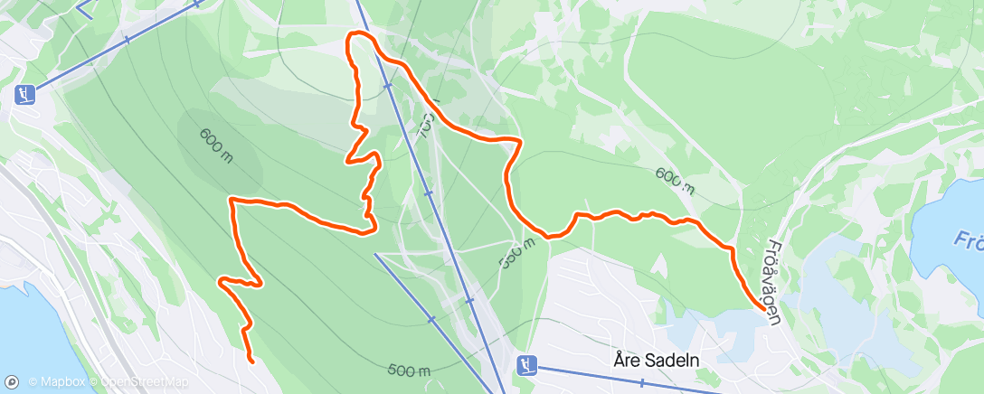 Map of the activity, Afternoon Run