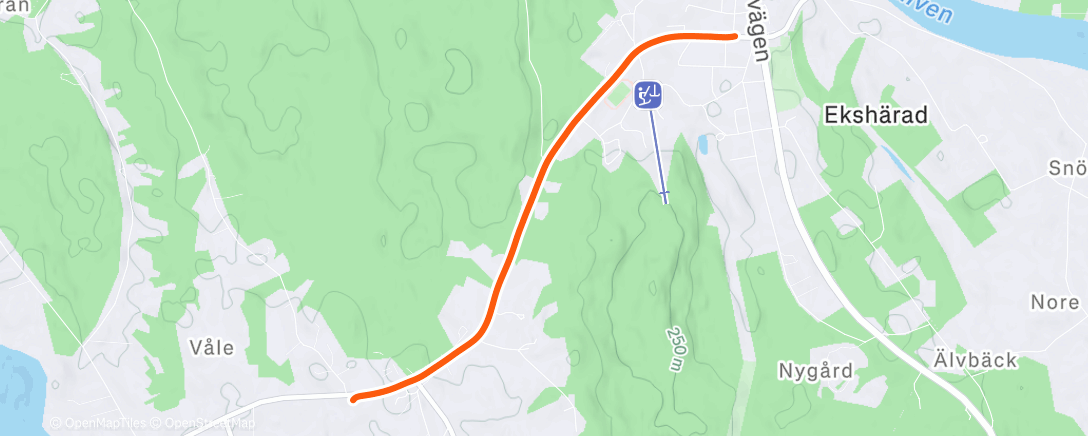 Map of the activity, Afternoon Run