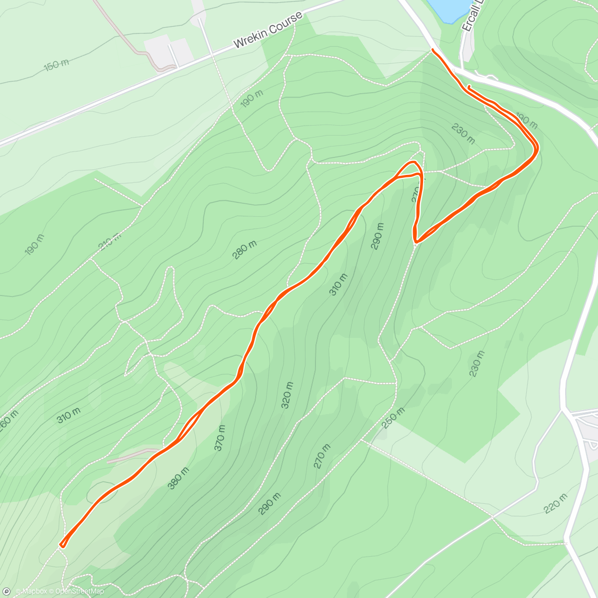 Mapa de la actividad (Up the Wrekin with the Cubs, Beavers and Scouts)