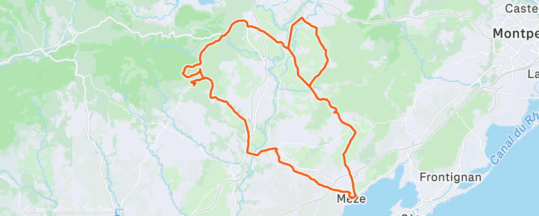 Map of the activity, Sortie vélo le midi