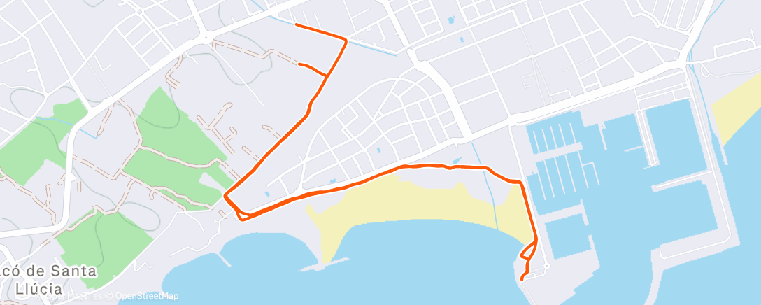 Mapa de la actividad (Carrera a la hora del almuerzo)