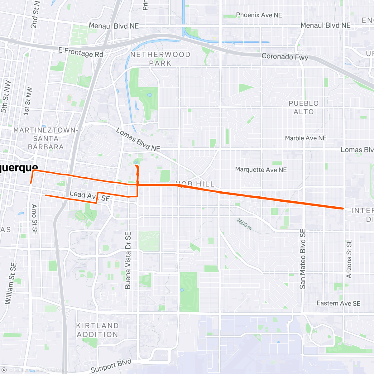 Map of the activity, Evening Ride