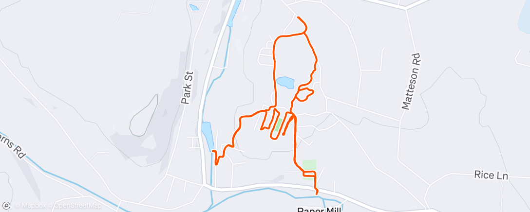 Map of the activity, Evening Walk
