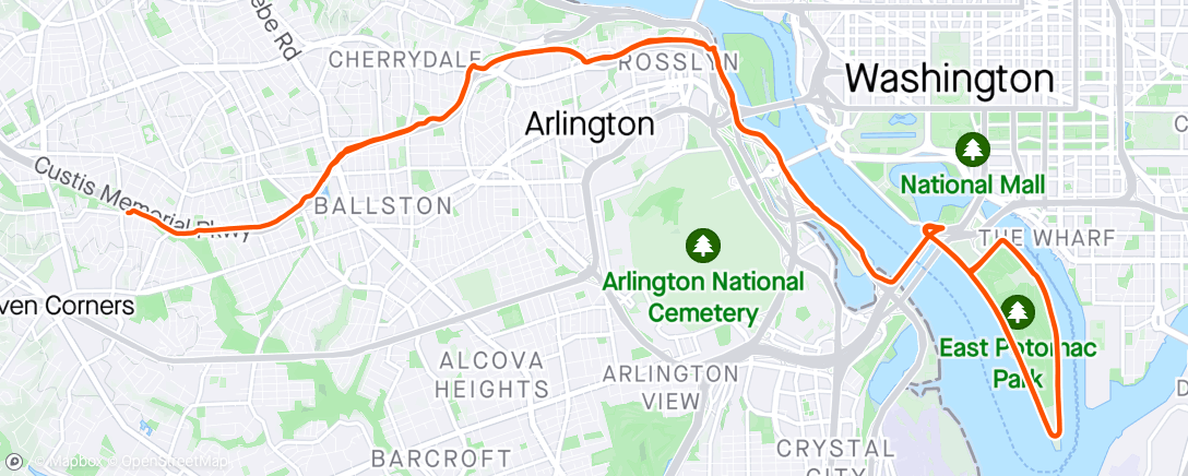 Map of the activity, How lucky am I to be able to ride a bike before work.  A fantastic way to start the day.