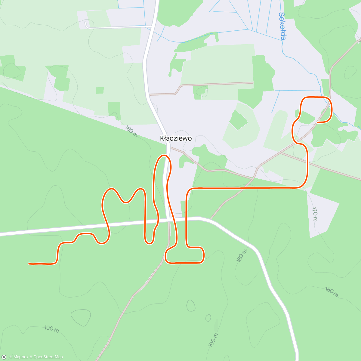 Map of the activity, "Recovery" climb
