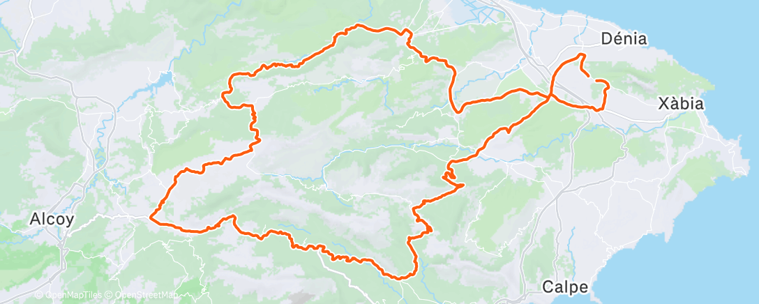 Map of the activity, Cycling
