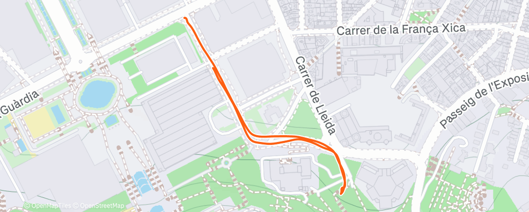 Map of the activity, Carrera de mañana