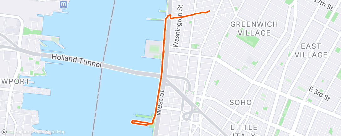Map of the activity, Evening Run