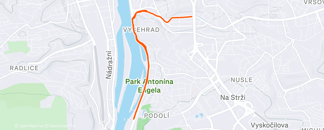 Map of the activity, Afternoon Run