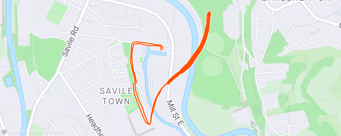Map of the activity, DRR 12 x 400m fast 100m slow