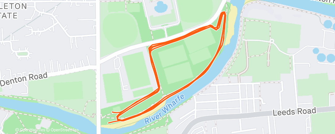 Map of the activity, East Holmes Field parkrun