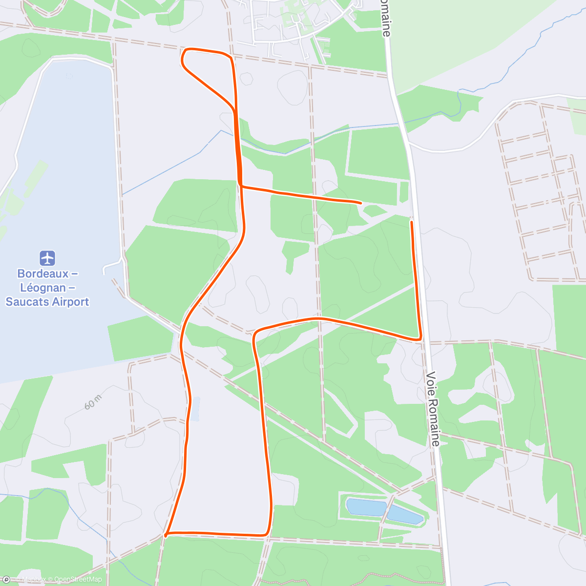 Map of the activity, Course à pied dans l'après-midi