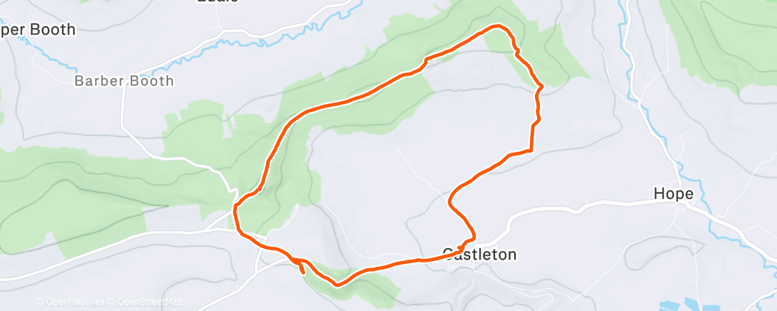Map of the activity, Annual Xmas Day Hike - Mam Tor