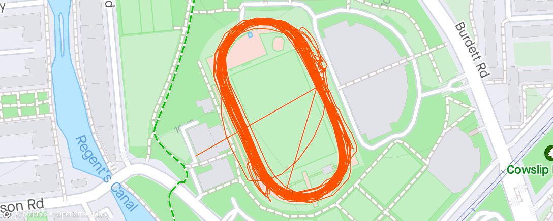 Map of the activity, 4 x 1k, 4 x 600, 4 x 300