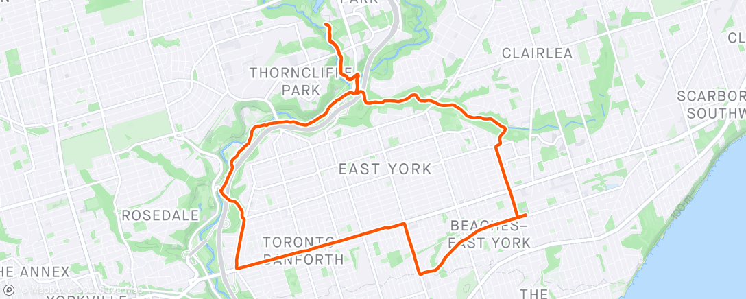 Map of the activity, Sunday Morning Run