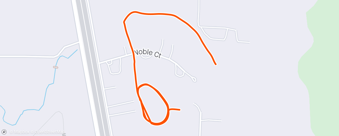 Map of the activity, Rainy Afternoon Walk with the pups.