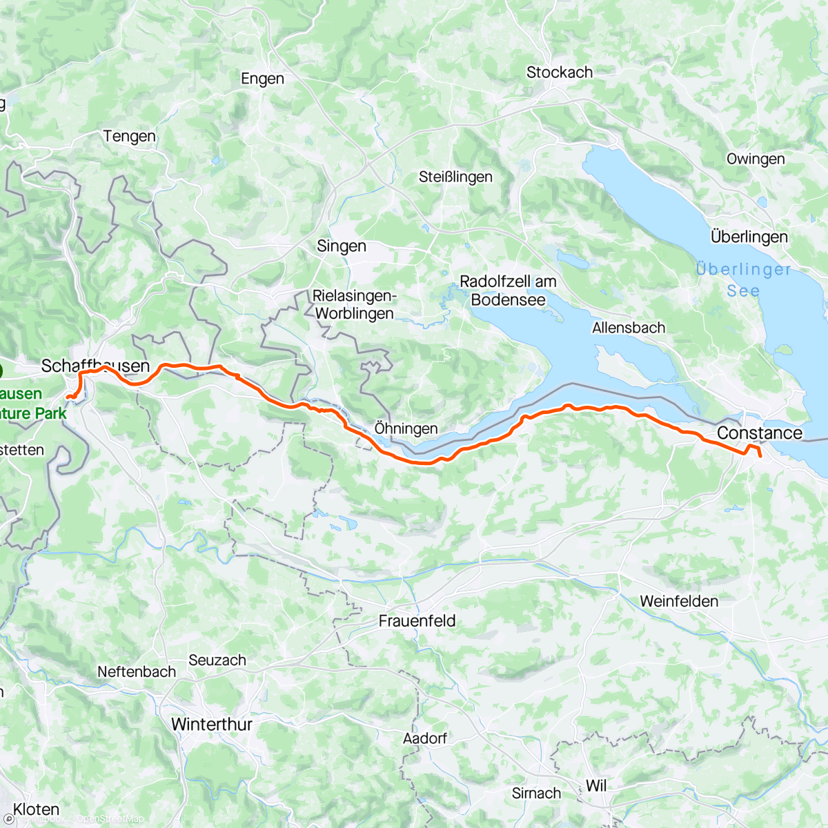 Map of the activity, ROUVY - Untersee - Rheinfall